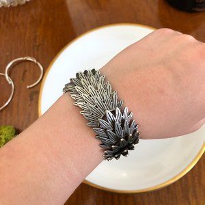 Geometric Silver Statement Bracelet